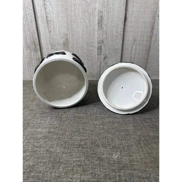 Dalmatian Themed Vintage Ceramic Dog Treat Jar With Bone Design & Lid - Picture 2 of 9
